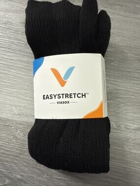 Unisex Viasox Easystretch Knee Socks, Black, Large/XL (Women’s 14+ Men’s 13-19)